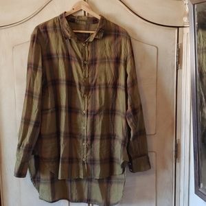 CP Shades Green Plaid Tunic Top